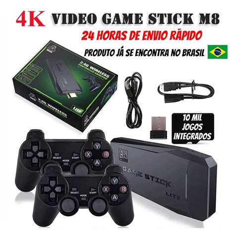 Video Game Retro Stick 4k 10 MIL JOGOS RETRÔ 64 GB 2 CONTROLES