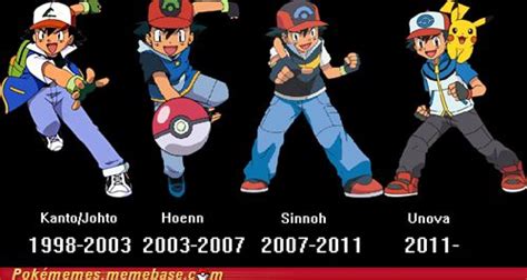 Showing Ash Ketchums Evolution Through The Years Stops At Unova But