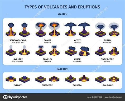 Volcano Eruptions Infographics Stock Vector by ©macrovector 480977832