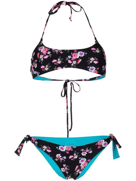 FISICO Floral Print Bikini Et Black Editorialist