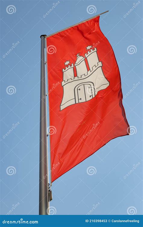 Flag Of Hamburg Germany Stock Image Image Of Fabric 210398453