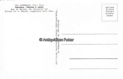 Agenbach Kreis Calw Baden Württemberg O J Ansichtskarte