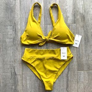 Rvca Swim Rvca Rise Rise Solid Tie Tank Bikini Set Poshmark