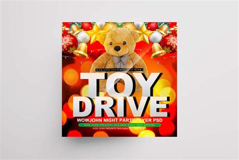 Christmas Toy Drive Free Psd Flyer Template Psdflyer