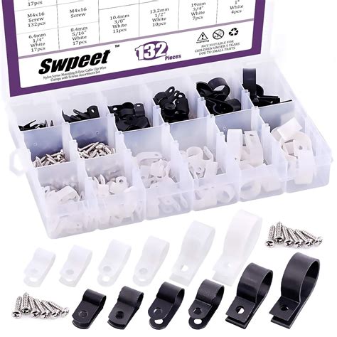 Amazon Swpeet Pack Sizes White Black Nylon Plastic R Type