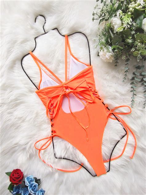 New One Piece Swimsuit Bikini Women S Swimsuit Solid Color Swimwear One Piece Bikini China