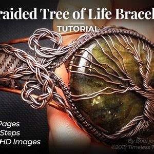 Wire Wrapped Bracelet Tutorial Tree Of Life Cuff Bangle Copper Braided