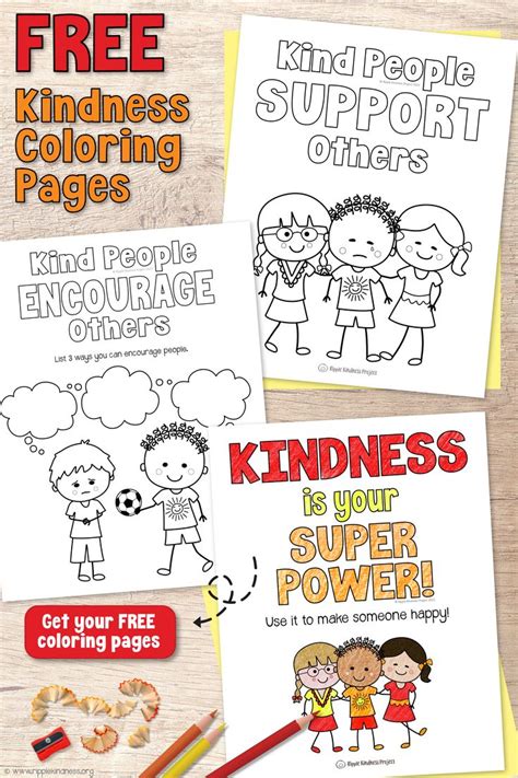 A Set Of Three Kindness Coloring Pages For Teachers To Download For