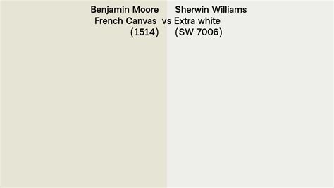 Benjamin Moore French Canvas 1514 Vs Sherwin Williams Extra White Sw