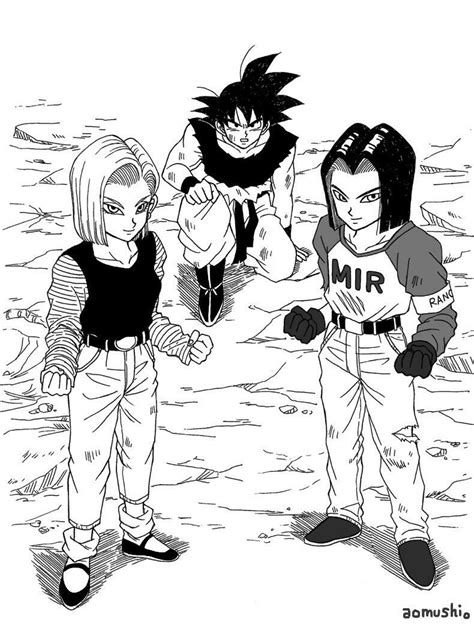 Android 17 And Android 18 Protecting Goku Dragon Ball Super Dragon Ball Gt Anime Manga Anime