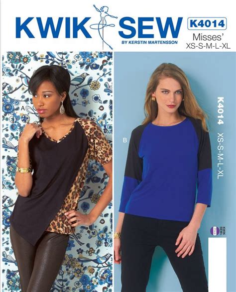 Misses Tops Kwik Sew Sewing Pattern No 4014 Size Xs Xl Knit Top Patterns Kwik Sew Kwik