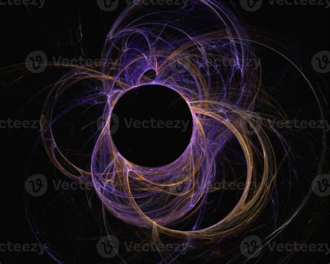 space fantasy illustration of purple planetary system on dark space ...