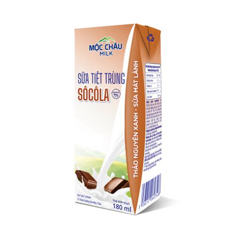 Thùng 48 Hộp Sữa Tươi Tiệt Trùng Vị Sôcôla 180ml Mộc Châu Milk Sữa