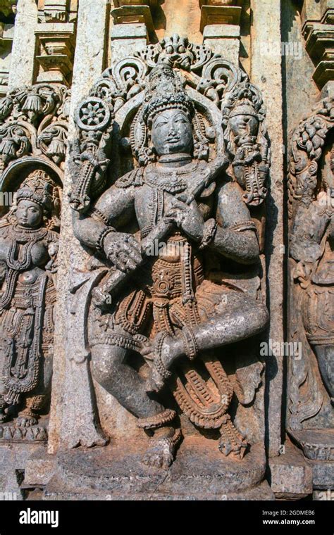 Highly detailed intrinsic carvings of 800 year old hindu temple at Somnathpur, Mysuru, Karnataka ...