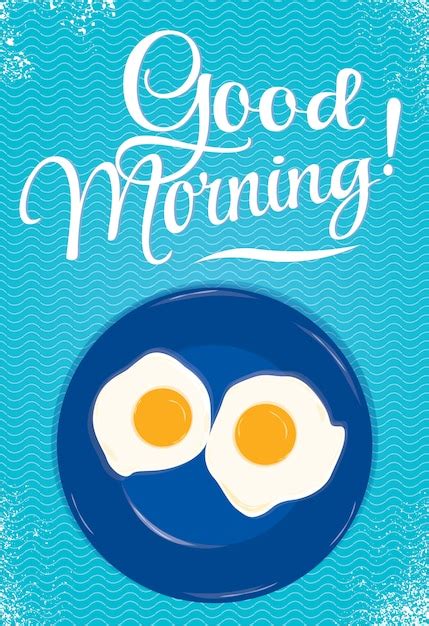 Premium Vector | Poster good morning blue