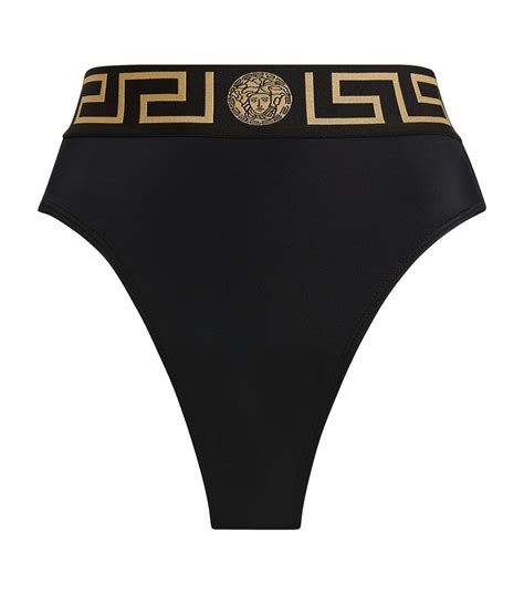 Versace Greca Trim High Waist Bikini Bottoms Harrods Au