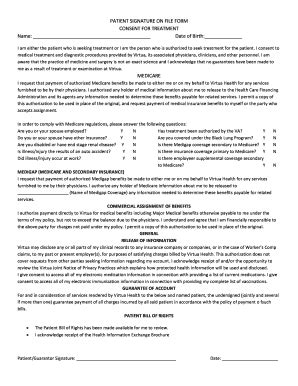 Fillable Online Virtua Patient Signature On File Form Consent For