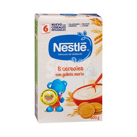 Nestlé Papilla en polvo con 8 cereales y galleta a partir de 6 meses