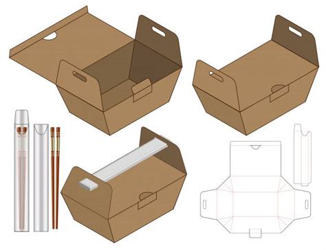 Food Box Packaging Die Cut Template Design