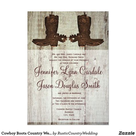 Cowboy Boots Country Western Wedding Invitations Zazzle Country