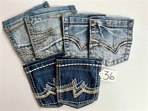 Pockets Salvaged Denim Blue Jean Back Pockets Etsy In Salvage