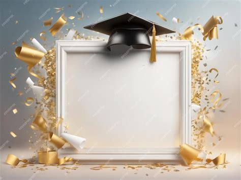 Premium AI Image | Graduation congratulations template With a hat and ...