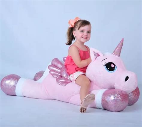 Peluche Unicornio Unicornio Bicho Pelúcia rosa tamaño gigante