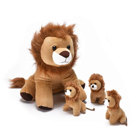 Snug A Babies Stuffed Lion Plush Stuffed Mommy Lion With 3 Stuffed