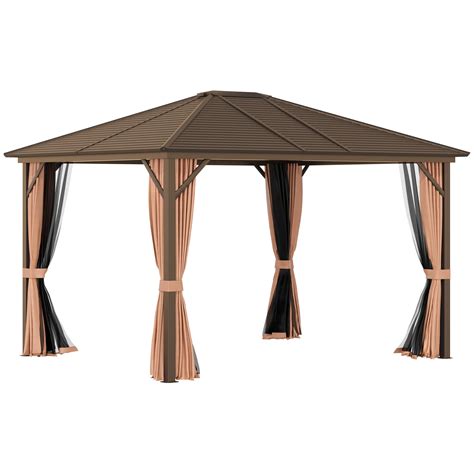 Buy Outsunny 10 X 12 Hardtop Gazebo Canopy With Galvanized Steel Roof Aluminum Frame