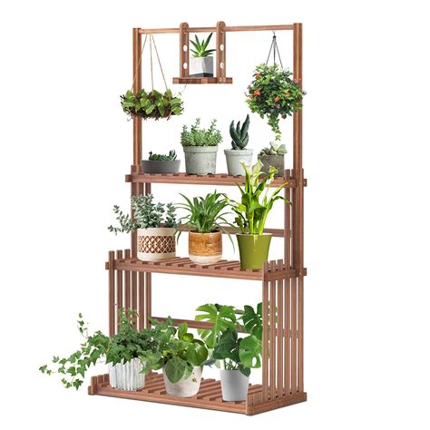 Buy Unho Wood Ladder Shelf Hanging Stand 3 Tier Shelf Flower Pot