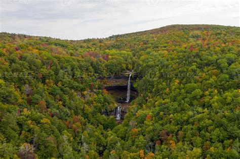 Kaaterskill Falls And Fall Foliage In The Catskill Mountains In Upstate