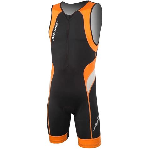 2019 Aropec Mens Lion Lycra Triathlon Suit Black Orange Ss3t106m