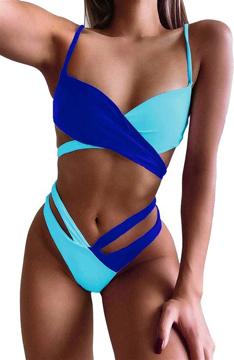 Lilosy Sexy Cutout One Shoulder Bikini Swimsuit Set For Women Brazilian