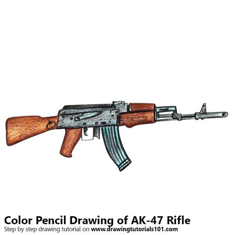 How To Draw Ak 47 Rifle Rifles Step By Step