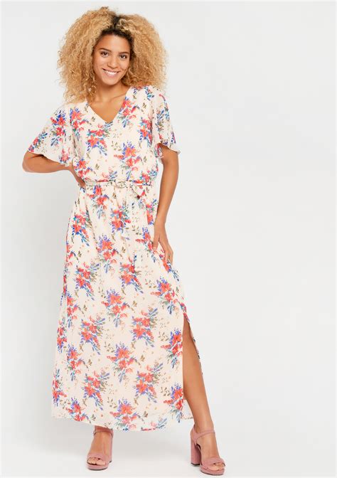 Robe Longue Manches Courtes à Fleurs Lolaliza