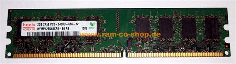 2 GB DDR2 RAM 240-pin PC2-6400U non-ECC 'Hynix HYMP125U64CP8-S6 AB-C ...