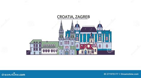 Croatia Zagreb Capital City Pinned On Political Map Stock