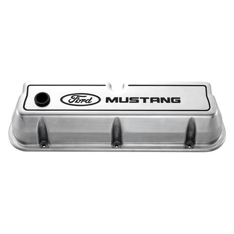 Proform 302 030 Ford Mustang Die Cast Valve Covers Polished With Black Logo 289 351w