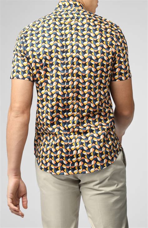 Ben Sherman Bauhaus Print Short Sleeve Button Down Shirt Nordstrom