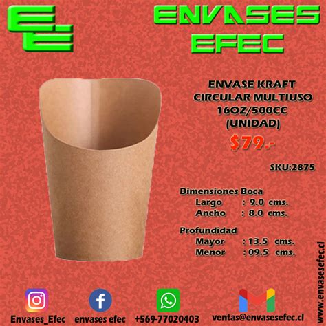 Envase Kraft Circular Multiuso Oz Cc Unidad Envases Efec