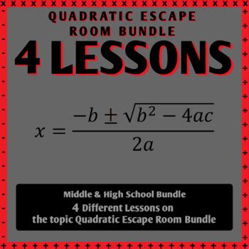 Quadratic Equations High School Math Escape Room Collection Tpt