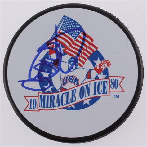 Al Michaels Signed 1980 "Miracle On Ice" Logo Puck (JSA COA) | Pristine ...