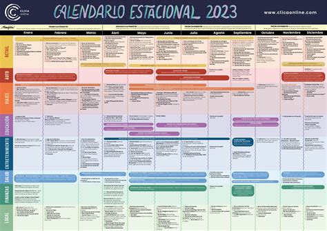 Calendario Estacional De Marketing 2023 Clica Online