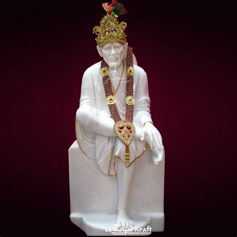 White Marble Sai Baba Statue Intricate Design Superior Craftsmanship