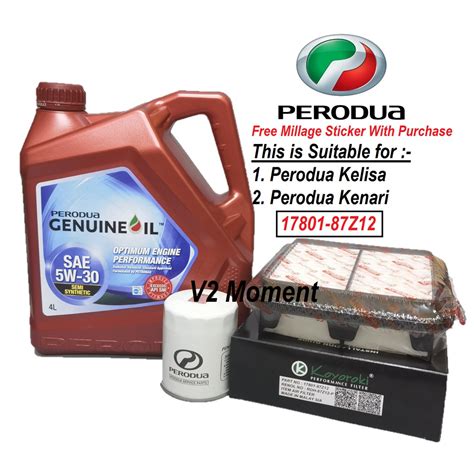 Perodua Semi Synthetic Engine Oil SAE 5W 30 4L New Packang Perodua