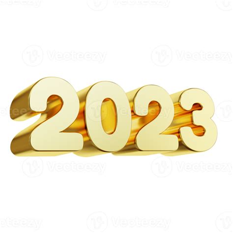 3d Render 2023 Gold Text Happy New Year 15097344 Png