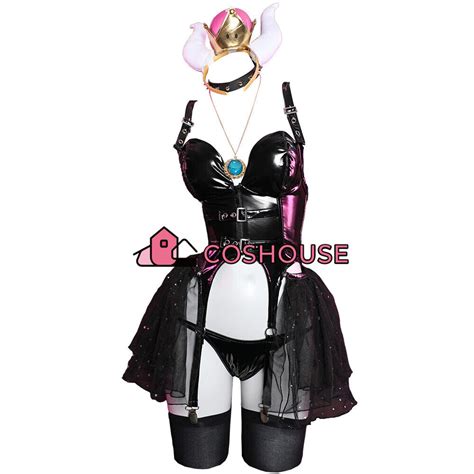 Women Bowser Black Bodysuit Princess Sexy Lingerie Set With Headpiece And Choker Ebay