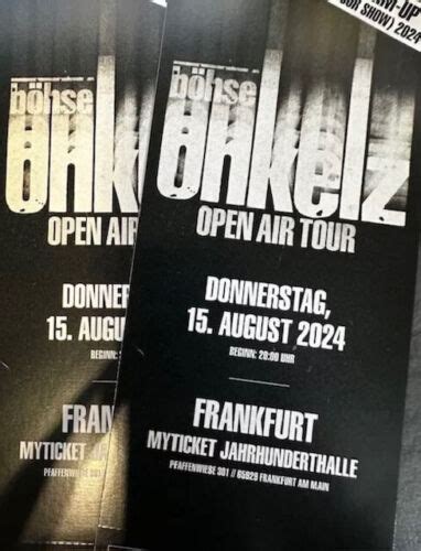 2x Böhse Onkelz Tickets WARM UP SHOW Frankfurt Stehplatz 15 08 2024 eBay