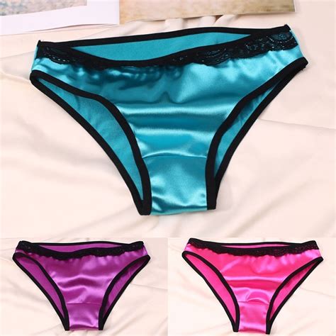 GRKN Women Sexy Satin Briefs G String Thongs Lingerie Underwear Panties Silky Knicker Shopee