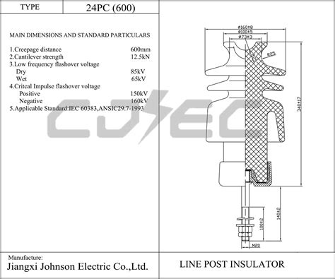 Kv Iec Standard Pin Post Porcelain Ceramic Insulator Jiangxi Johnson